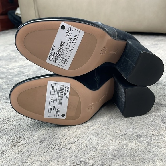 New Gianvito Rossi Joelle Velvet Ankle Boots Pewter Silver Gray Sz 35.5 - Picture 8 of 15